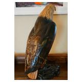 NUMEROUS carved & painted signed TOM TABER birds including a rare Bald Eagle.