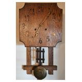Mission Arts & Crafts wooden wall clock.