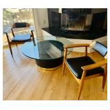 Mid Century Drum Coffee Table & Chairs