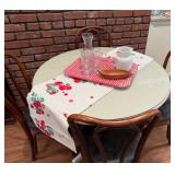 White Dining Table, 4 Bentwood Chairs