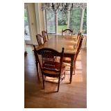 Ethan Allen Dining Table 6 Chairs 