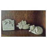 Kitty door stop, Hummingbird Plaque and Angel Kitty