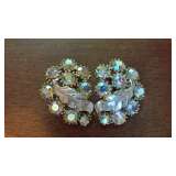 Vintage Aurora Borealis Rhinestone Clip on Earrings