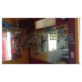 Dog grooming supplies and decor