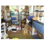 Boxes to still unpack and shelving