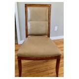 Single Pedestal Dining Table With 6 Leather Upholstered Chairs