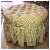 ETHAN ALLEN COLETTE TUFTED PLEATED OTTOMAN.