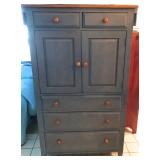 ETHAN ALLEN Country Colors blue denim chest cabinet.