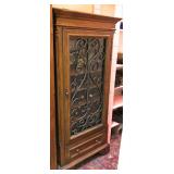 This Beautiful And Functional Ethan Allen Tuscany Wine Cabinet With Hand Forged Iron Grill. Holds 25