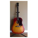 VINTAGE 1961 GIBSON GUITAR J-45 ADJ BRIDGE Heritage Sunburst. Hard Case & ACE Leather Strap