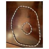 Sterling Silver Necklace Bracelet set