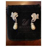 Vtg Swarovski Crystal Clip-on Earrings