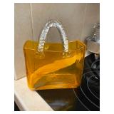 Hand Blown Art Glass Handbag Vase Vessel