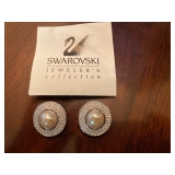 Vtg Swarovski Crystal Clip-on Earrings