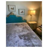 Queen Size Bed Tufted Crushed Velvet headboard