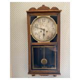 Antique regulator clock, Waterbury Clock Co, Connecticut USA