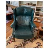 A pair of Bradington Young Green Leather Tecliners