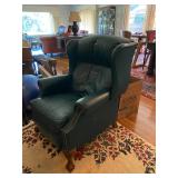A pair of Bradington Young Green Leather Tecliners