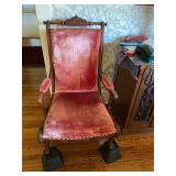 Antique Victorian velvet rocking chair