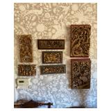 Antique Asian Temple Carvings with various scenes/topics