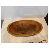 Antique hand crafted wood dough bowl.