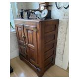 Antique, Jas Barron, New York, Oak Ice chest refrigerator