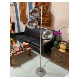 Vintage MCM Koch & Lowy 3 Globe chrome adjustable floor lamp. 