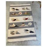 Vintage Wool Rug. Birds on Rug. Zapotec Indian Wool Rug. Made in Oaxaca Mexico. Boho Southwest Rug