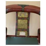 Antique Chinese solid rosewood horse shoe back chair w/foot rest