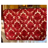 vintage 50s suitcase red velvet burn-out with lined Ivory Satin Grosgrain Ribbon