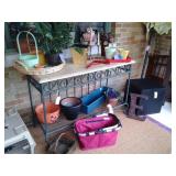 GORGEOUS IRON ACCENT TABLE. SERVING TABLE, SOFA TABLE OR FOR ANYWHERE. A GREAT PEICE!!