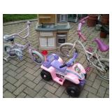 GIRLS BIKES, RIDING MOTOR SCOOTER WORKS, DELUXE KITCHEN.. PLUS MORE KIDS ITEMS!!!