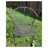 EXCELLENT BLACK IRON CHAIR. LOVELY INDOORS OR OUT. HARD TO FIND ITEM. GREAT BUY!