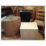 DELUXE HAMPERS, RATTAN CHAIRS, WOOD SHELVING & STORAGE BOXES!