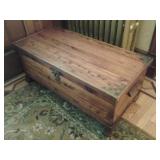 LOVELY ANTIQUE STORAGE CEDAR CHEST WITH METAL ACCENTS & WHEELS... BEAUTIFUL CONDITION!!