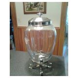 HIGH QUALITY GLASS & STAINLESS STEEL BEVERAGE DECANTER WITH SPIGOT