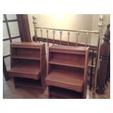 MATCHING NIGHT STANDS... VERY NICE! ALSO SOLID BRASS HEADBOARDS FOR ALL OR QUEEN MATTRESS