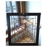 LARGE LEADED GLASS WINDOW OR DOOR