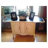 GORGEOUS ANTIQUE FRENCH CONSOLE TABLE... A RARE FIND! PICTURE FRAMES, COLLECTOR DOLLS, ETC
