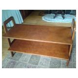 LOVELY SOLID WOOD LARGE TV STAND OR COULD BE A BOOK STAND... LOTS OF CARPETS