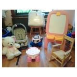 TONS OF USEFUL KIDS ITEMS, ROCKING CHAIR, CAR SEAT, BEARS, BEDDING, THOMAS THE TRAIN SCOOTER & MORE