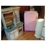 BEAUTIFUL PLAY KITCHEN & PINK WOOD FRIDGE, DIAPER GENIE ELITE, DRESSERS & MORE