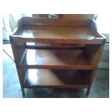LOVELY SOLID OAK 3 TIER CHANGING TABLE OR STORAGE TABLE. OPEN DESIGN IS GREAT
