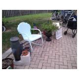GARDEN URN FOUNTAIN OR GARDEN ART, CHAIRS, BENCHES, FIRE PITS, PLANTERS, GARDEN TOOLS AND MORE