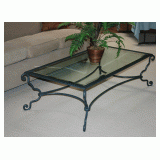 Glass & wrought iron coffee table