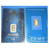 (2) 1 gr Gold 