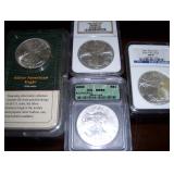 Graded UNC Silver Eagles