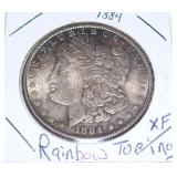 1884 Morgan Rainbow Toning