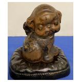 Dog on Pillow w/Bee Bank