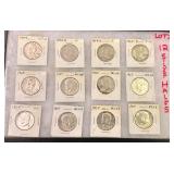 12 Silver Half Dollars